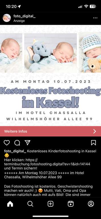Lokal Kassel: Kostenloses Fotoshooting für Kinder/Babys