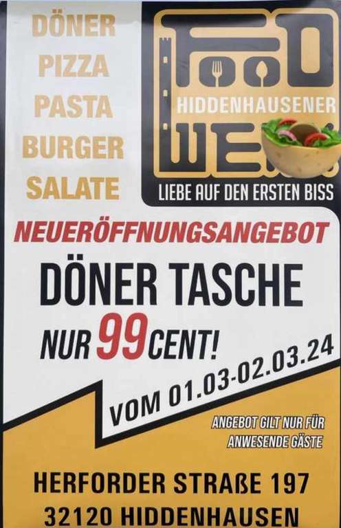 Döner für 0,99€ - Hiddenhausen