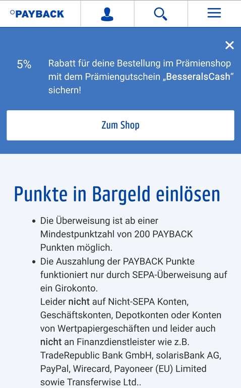 [Payback Shop] 5 % auf Wunschgutschein (Ikea, Amazon, MediaMarkt, Otto, Cyberport, usw.)