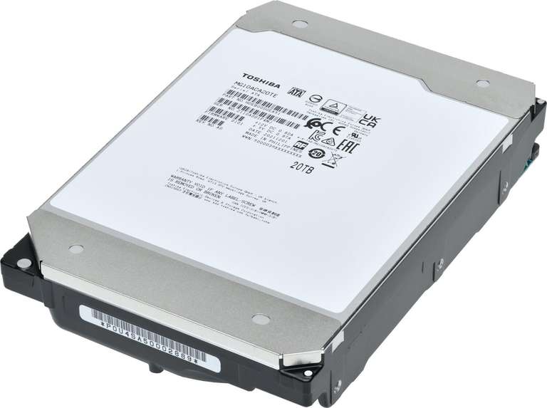 Toshiba Enterprise Capacity MG10ACA 20TB Festplatte (3.5", SATA, 7200rpm, 512MB Cache, FC-MAMR CMR, NAS-geeignet, 5J Garantie)