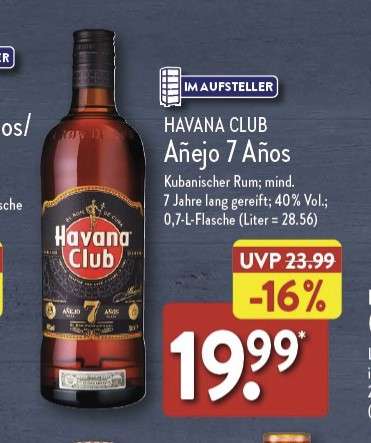 für Do. 19,99€ 26.10 7 Jahre | Havana mydealz ALDI Club Rum Nord) 0,7L Extra ab