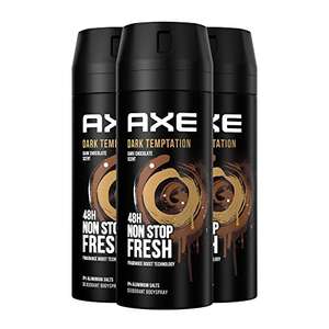 Axe Bodyspray Dark Temptation Deo ohne Aluminium sorgt 48 Stunden lang für effektiven Schutz vor Körpergeruch 3x 150 ml (Prime Spar-Abo)