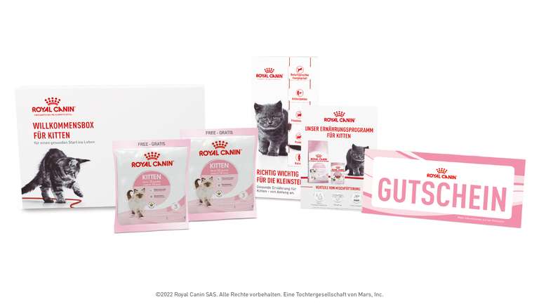 GRATIS Royal Canin Willkommensbox für Kitten ODER Welpen