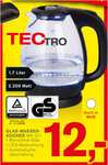 TecTro Wasserkocher WK 176, 1,8 Liter, 2200 W für 19 Euro (ab 02.01.) oder TecTro 1,7 Liter, 2200 W für 12 Euro (ab 09.01.) [Kodi Filiale]