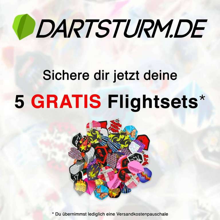 5 Dartflights Sets á 3 Flights pro Set / Kostenlos - nur Versandkosten von 2,49€ / 0,16€ pro Flight (1x p.P.)