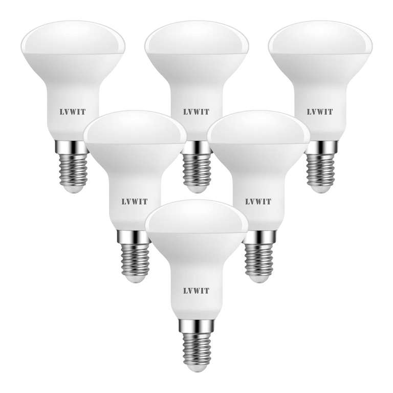 E14 LED Lampe Warmweiss 4.9W, Reflektorlampe 470 lm, 2700K, E14 LED Reflektor R50 LED Strahler ersetzt 40W Glühbrine, 6er Pack - LED MALL