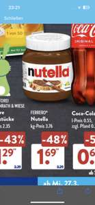 Nutella - 450g Glas - 3,76€/kg ///Aldi Süd