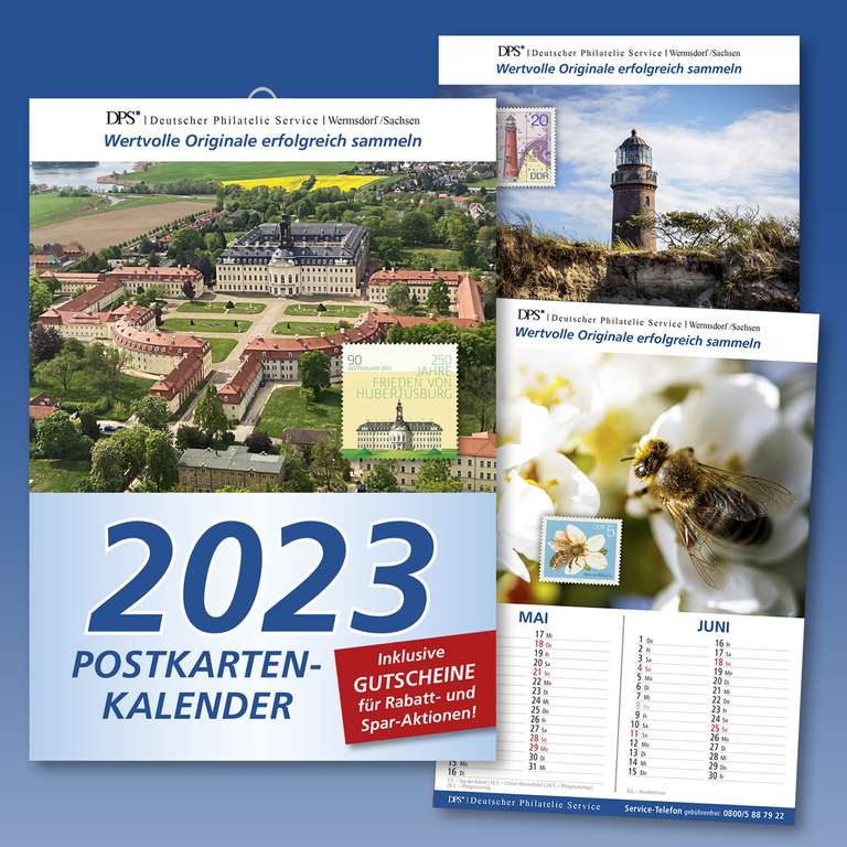 Kostenloser Kalender 2023 inklusive Postkarten (nicht nur für Philatelisten interessant) - nur solange der Vorrat reicht
