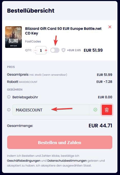 50€ Blizzard Giftcard günstiger kaufen. (Für Diablo IV oder andere titel)