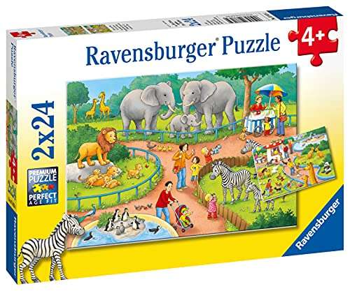 Prime / Ravensburger Kinderpuzzle - 07813 Ein Tag im Zoo, 2 x 24 Teile
