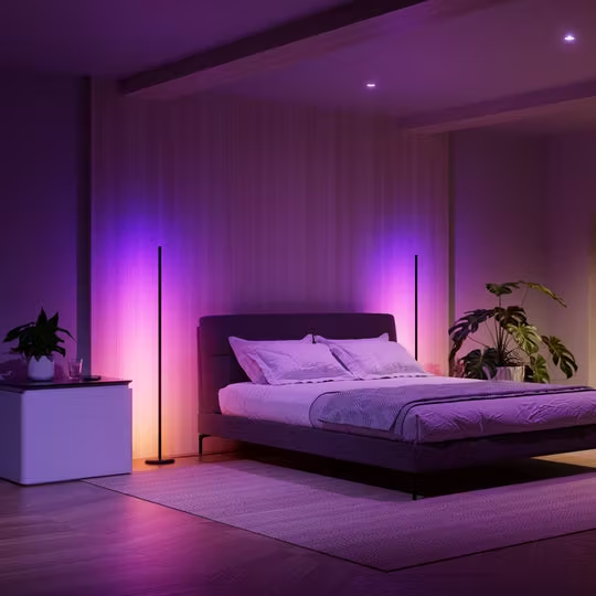 2er-Pack | Nanoleaf Smarte RGB-Stehlampe mit Matter, RGBW, 16M+ Farben, 2200K–6500K, 1700lm, 1,4m, WLAN/Bluetooth | Nanoleaf BTS Sale