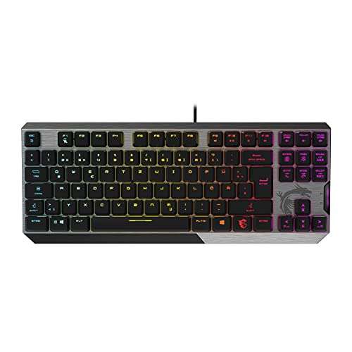[Prime] MSI Vigor GK50 Low Profile TKL Mechanische Gaming-Tastatur (QWERTZ-DE) | Low Profile Switches, rutschfeste Game Base, RGB, USB 2.0