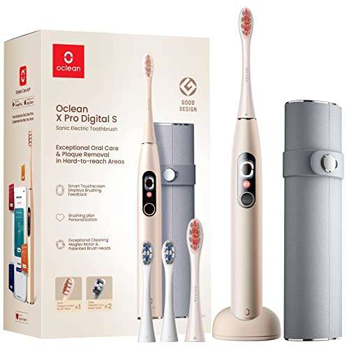 X Pro Digital Elektrische Zahnbürste mit 4 Bürstenköpfe & Reiseetui |  mydealz