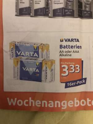 Varta Batterien AA und AAA 16-erPack für 3,33 Euro bei Action bundesweit
