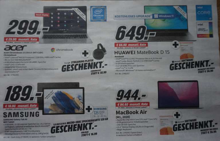[Media Markt] MSI Katana GF66 12UD-419 Gaming-Notebook / PS4 PS5 XBOX PC 3 Spiele kaufen, Günstigstes umsonst / Tonies 3+1