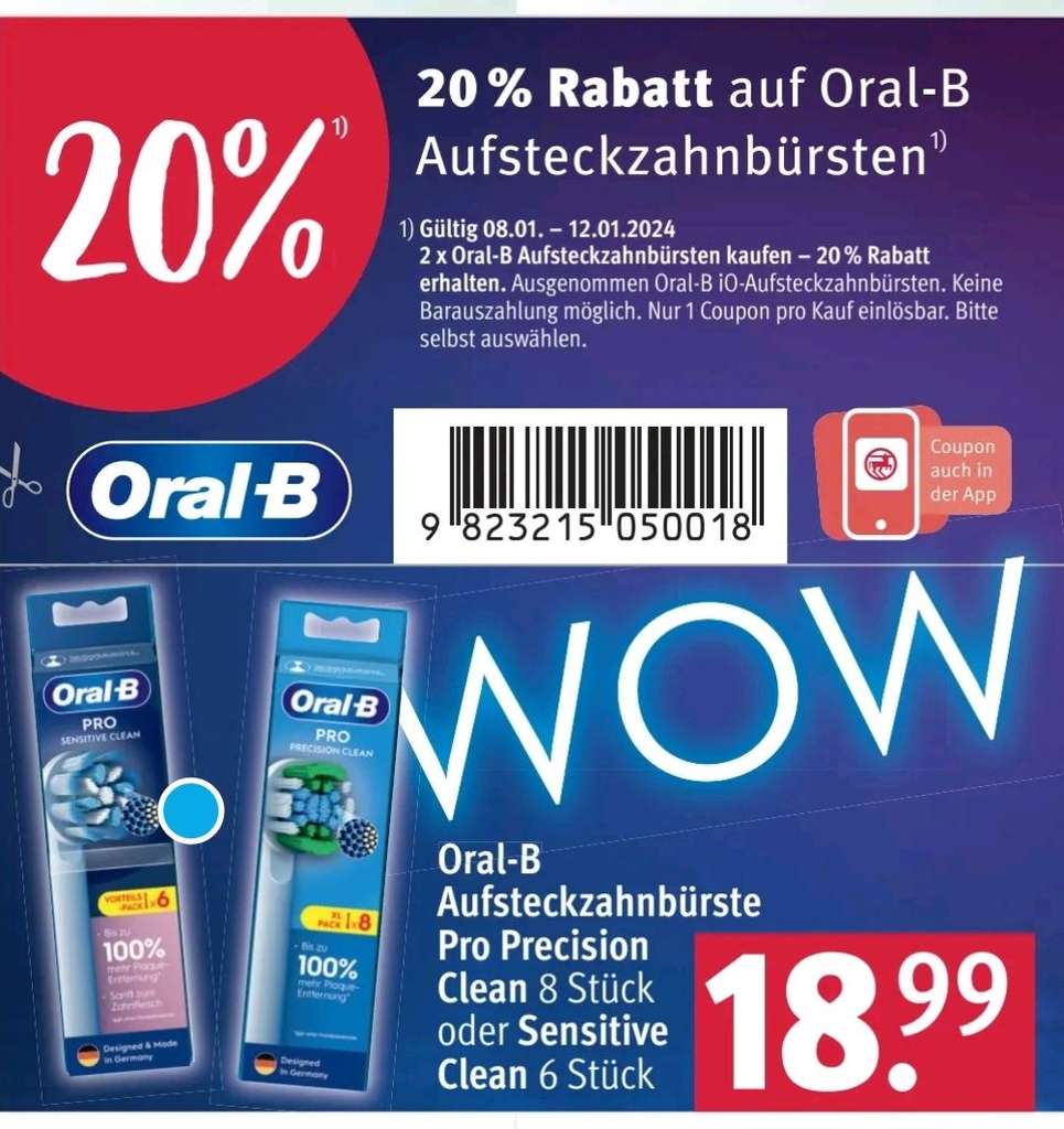 Oral-B Aufsteckbürsten Pro Precision Clean | & Clean mydealz Sensitive