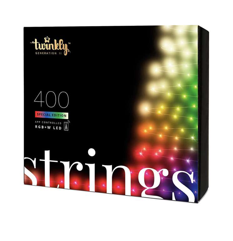 Twinkly Strings – App-gesteuerte LED-Lichterkette mit 400 RGB+W (16 Millionen Farben + Warmweiß) LEDs 32 Meter