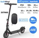 450° - AliExpress: E9TMax E-Scooter mit ABE – 500 W, 10"-Wabenreifen & Hinterradfederung Versand aus Deutschland