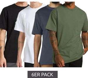 2 x 6er Packs Dickies Basic Herren T-Shirt (250 g/m²) | Tall- und XL-Größen in Schwarz, Grün, Blau; weiß M-4XL