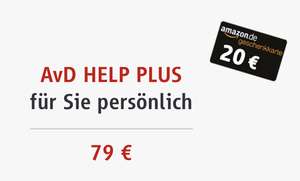AvD Help Plus mit 20€ Amazon Gutschein und 9€ Cashback