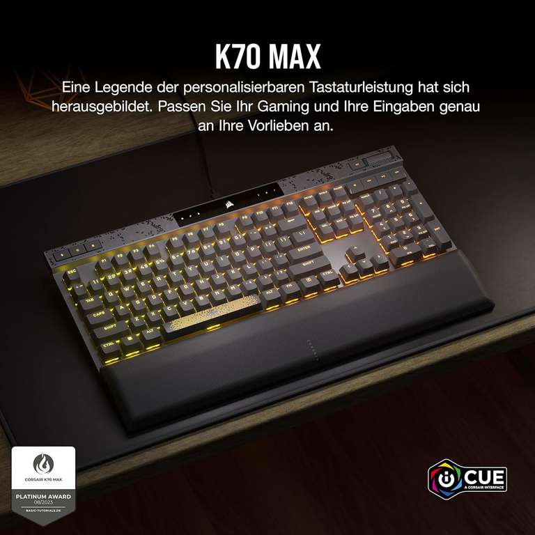 Corsair K70 MAX RGB, Grau (Corsair MGX-Schalter, DE-Layout)