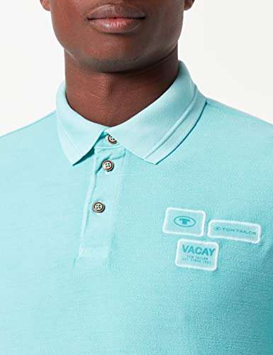 TOM TAILOR Poloshirt mit Logo Badge 100% Baumwolle, inzwischen nur noch Gr S für 11,90€ (Prime)