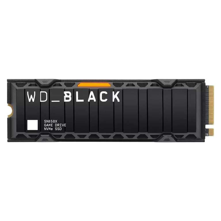 Western Digital WD_BLACK SN850X NVMe SSD 1TB, M.2, 7300R/6300W, 3D-NAND TLC mit Heatsink/Kühlkörper über mindstar