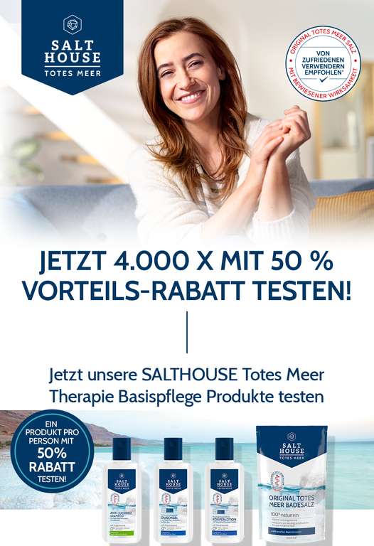 SALTHOUSE Totes Meer - 50% Cashback Aktion