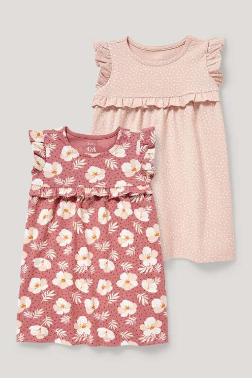 C&A: 15 % Extra-Rabatt auf Sale (Online und im Geschäft), z.B. C&A Multipack 2er - Baby-Kleid - gepunktet (Gr. 68 - 92)