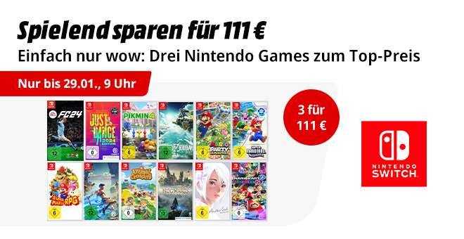 Nintendo Special Deals - 3 Switch Spiele für 111€
