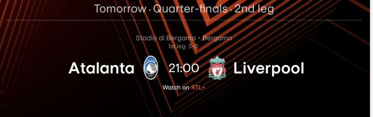 Atalanta gegen Liverpool/ Europa League/ Servus TV/ VPN/