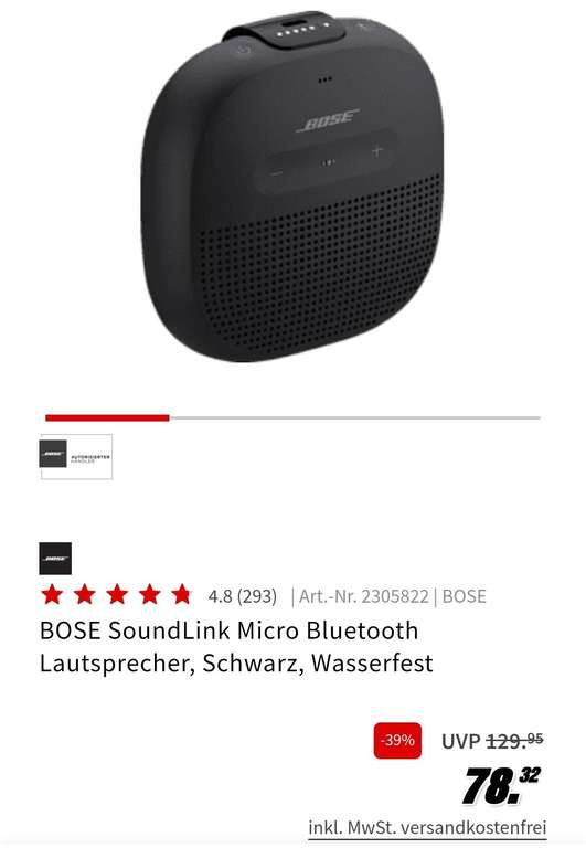 Bose SoundLink Micro Schwarz