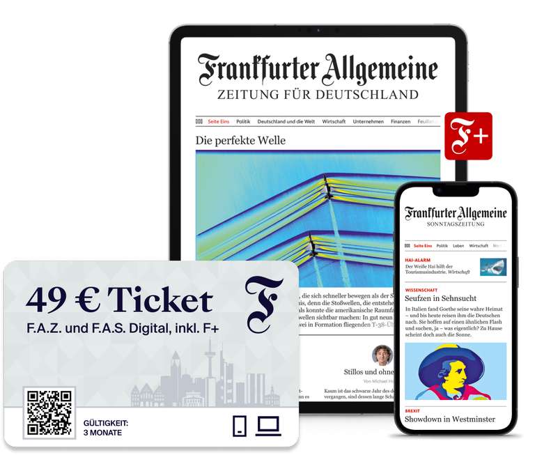 F.A.Z. und Frankfurter Allgemeinen Sonntagszeitung inkl. F+ im Digital-Paket 3 Monate lang für 49 €