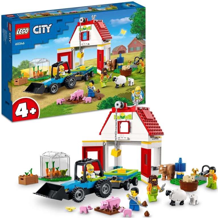 LEGO City Bauernhof mit Traktor, Anhänger und Tieren (u.a. Schaf, Schwein, Kuh) / 230 Teile / 60346