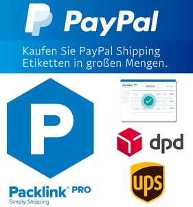 PayPal Shipping (Packlink PRO) Paketversand: DPD Abholung ab 4,99 € Kleinpaket, max. 16,33 € Rolle 31,5 kg, PaketShop ab 3,84 € XS, oder UPS
