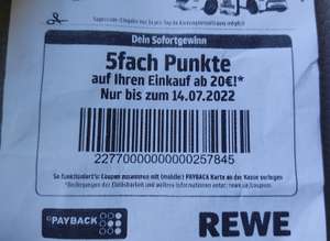 Payback Rewe "ich trau mich" 5fach Punkte ab 20 Euro