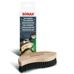 SONAX Auto Textil+LederBürste, Trocken- und Feuchtreinigung von Textilien sowie von Glattleder-Oberflächen | Art-Nr. 04167410 (Prime)