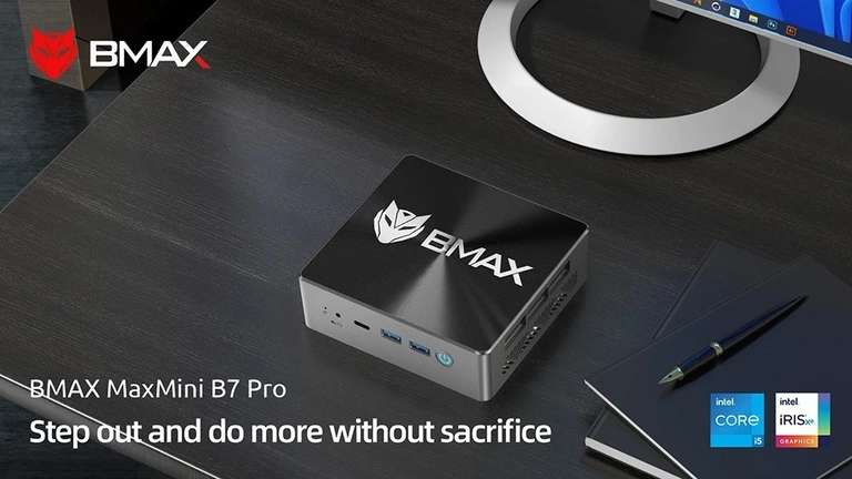 BMAX B7 Pro Mini PC Intel Core i5-1145G7 4 Cores 8 Threads CPU, 16GB DDR4 1TB SSD Windows 11, 5G WiFi, Bluetooth 5.2 Grey - EU