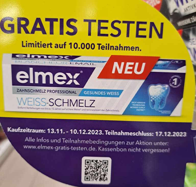 Elmex Weiß-Schmelz GzG - Gratis Zahnpasta - nur bei dm & Müller