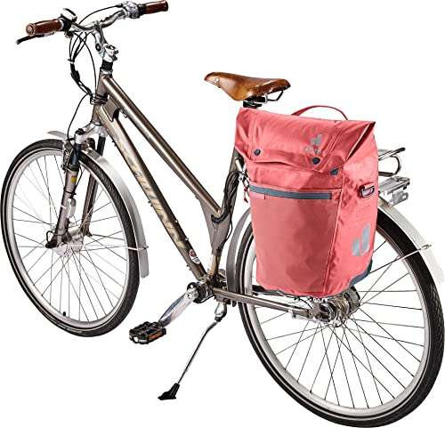 Deuter Mainhattan 17+10L Fahrradtasche in redwood-ink | BagFix-Halterung mit zwei Führungsschienen | Schultergurt | reflektierende Elemente