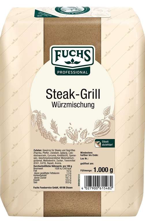 Fuchs Steak-Grill Würzmischung 1Kg und weitere (prime, Sparabo, personaliert)