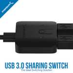 SABRENT USB Freigabeschalter 3.2 | Verteileradapter für PC, Drucker, Scanner, Maus, Tastatur | 2 PCs in 1 (USB 3.0)