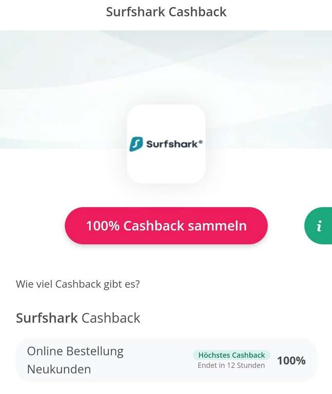 [TopCashback] Surfshark 100% Cashback