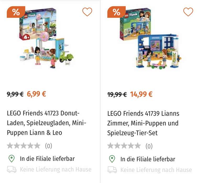 Lego Friends Sammeldeal 41733 41738 41723 41739 41726 41735 [Müller Filialabholung / offline und der Filiale]