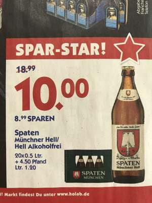 [HOL'AB! Getränkemarkt] Spaten Münchner Hell/Alk. Frei