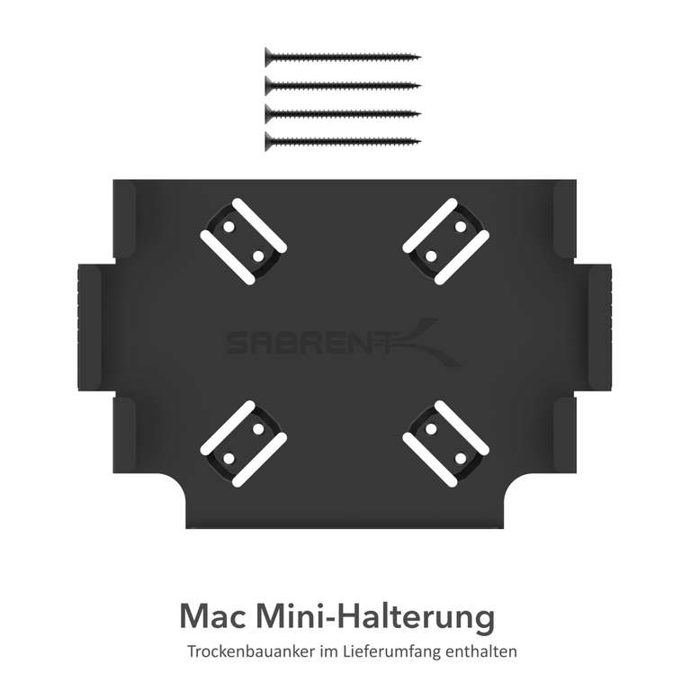 [Prime] Sabrent Mac Mini-Halterung schwarze (Montage an der Wand oder unterm Schreibtisch)