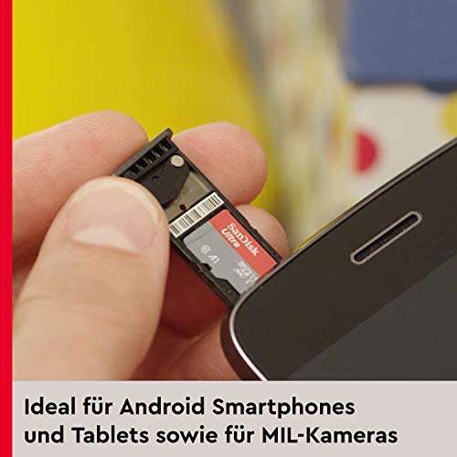 SanDisk Ultra microSDXC UHS-I Speicherkarte 400 GB + Adapter 120 MB/s Übertragung) Rot / Grau (Prime)