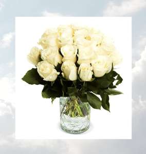 50 weiße Rosen (40cm Länge, entdornt und angeschnitten) | Lieferung zum Wunschtermin