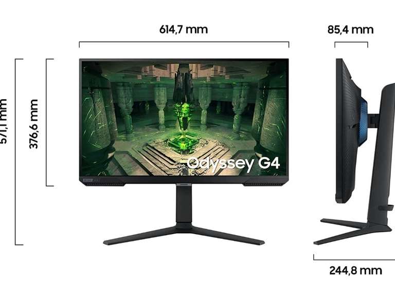 Samsung Odyssey G4B Gaming-Monitor 27" Full-HD, IPS, 240Hz, 400cd/m², 99% sRGB, FreeSync Premium, G-Sync Compatible, Pivot, höhenverstellbar