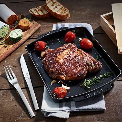 ZWILLING Steakbesteck Set für 6 Personen, 12-teilig, 6 Steakmesser und 6 Steakgabeln, Rostfreier Edelstahl / Holz
